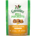 Greenies Pill Pockets for Dogs Capsule or Tablet Size- Chicken Flavor, Pack of 30