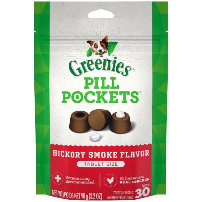 10100649-1-Greenies-Main_Image__Front Greenies Pill Pockets for Dogs Capsule or Tablet Size- Hickory Smoke, Pack of 30 - Image 1