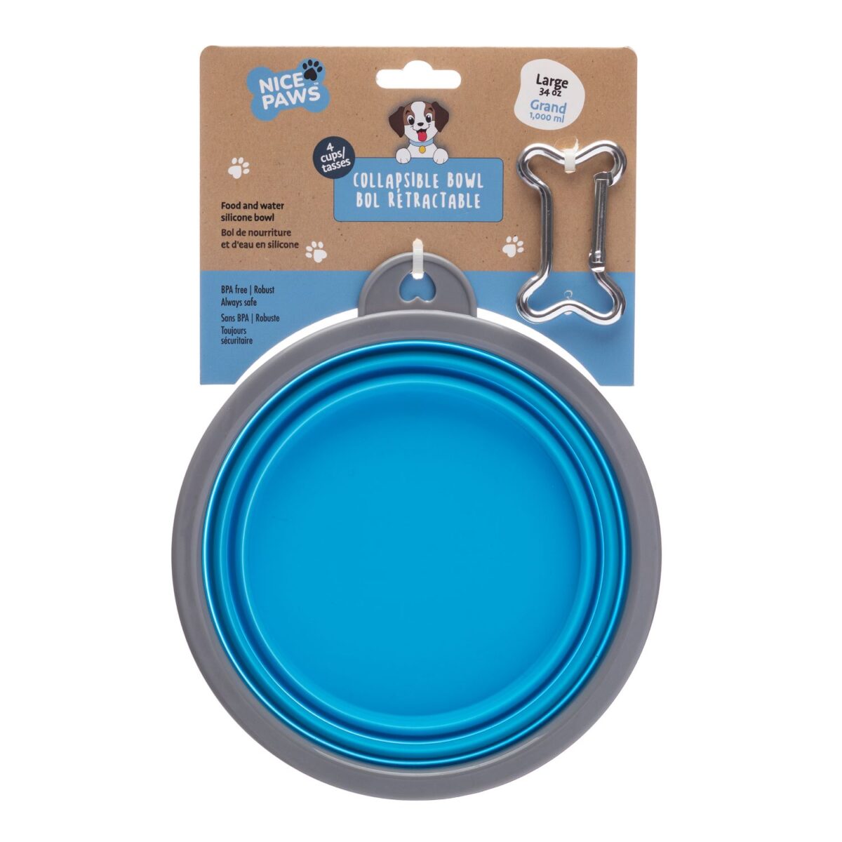 Nice Paws Collapsible Silicone Bowl with Carabiner - Image 5
