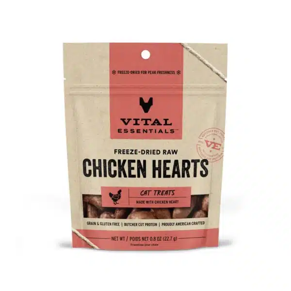 Vital Essentials Chicken Hearts Freeze-dried Cat Treats 0.8 oz