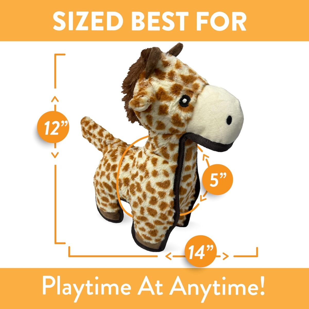 Spunky Pup Mega Tough Plush Giraffe - Image 4