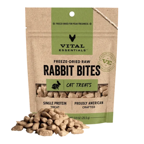 Vital Essentials Rabbit Bites Freeze-dried Cat Treats 0.9 oz