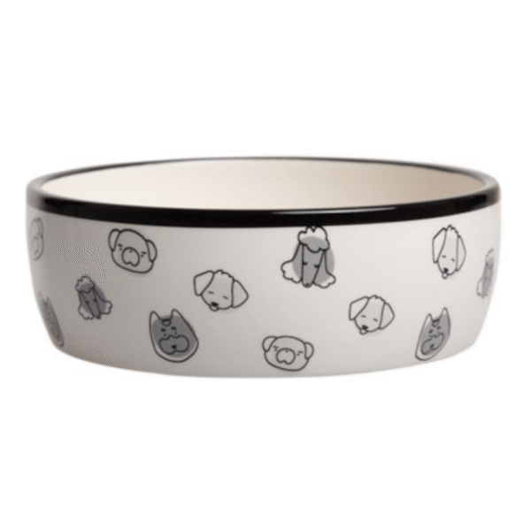 Medium Gray Pattern Dog Bowl
