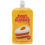 Carrot Cake Buddy Budder Single - 100% all natural dog peanut butter, Made in USA 4oz Pouch