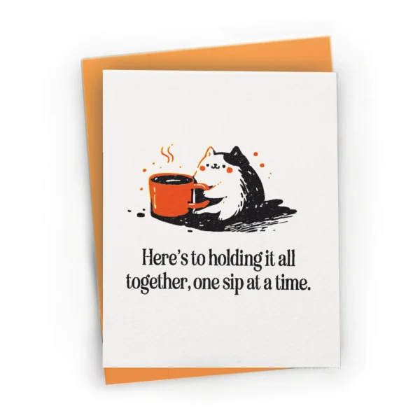 Thank You Coffee Cat - Greeting Card