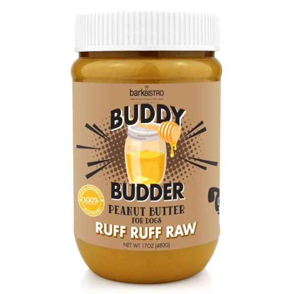 Ruff Ruff Raw BUDDY BUDDER - 100% natural Dog Peanut Butter, Made in USA 17oz $13.99