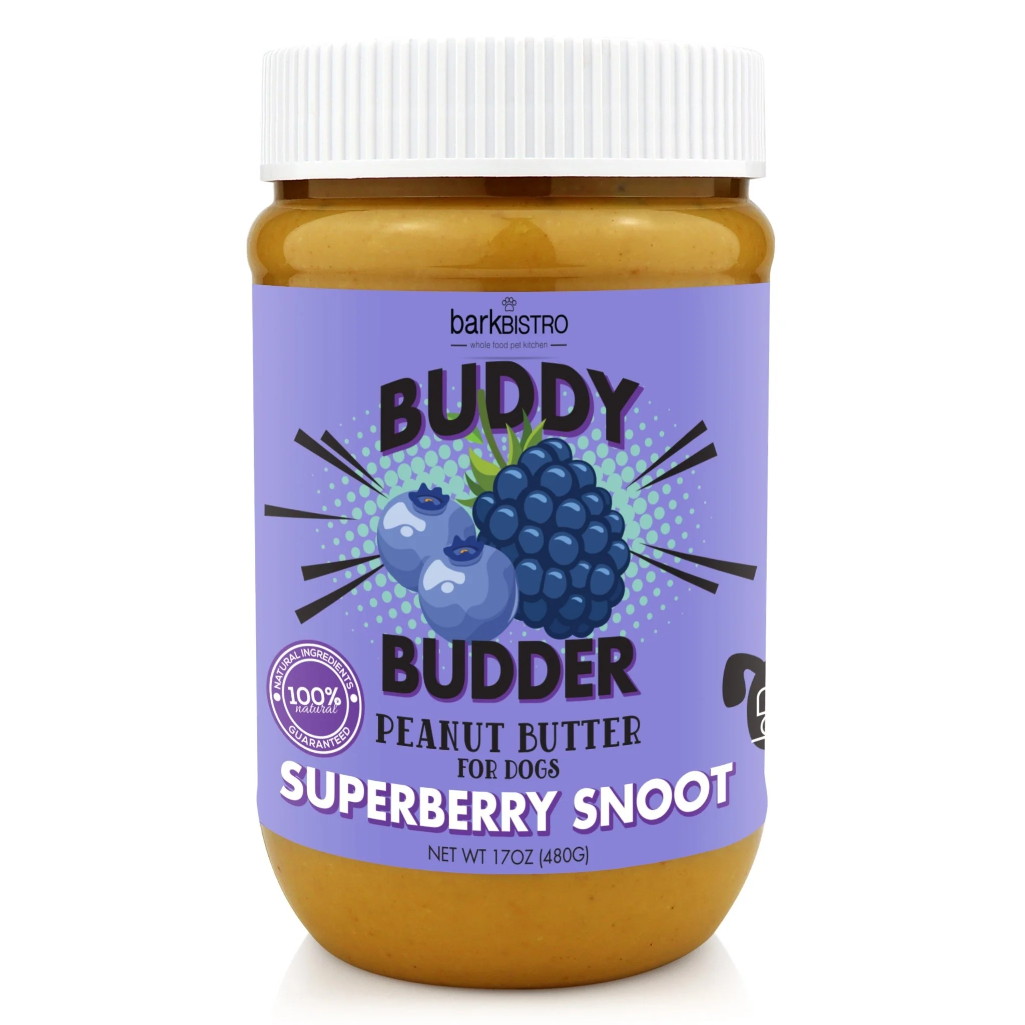 superberry-snoot-buddy-budder-100-natural-dog-peanut-butter-made-in-usa-17oz-165529 Superberry Snoot BUDDY BUDDER - 100% natural Dog Peanut Butter, Made in USA 17oz - Image 1