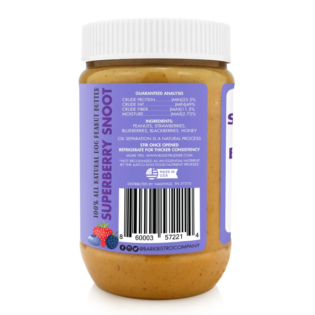 Superberry Snoot BUDDY BUDDER - 100% natural Dog Peanut Butter, Made in USA 17oz - Image 4