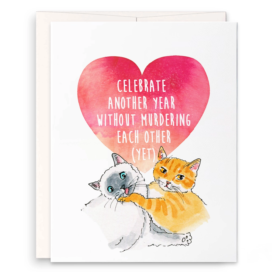 2d1be7de16672cdcf3a46f93f4934b8b4eba13457cccc9c7266688d165c2ed60 Murder Cats Couple - Funny Anniversary Card - Image 1