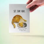 Cone of Shame Dog and Cat - Sympathy Card - Image 2
