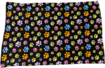 ETHICAL/SPOT Snuggler Blanket Rainbow Pawprints Black