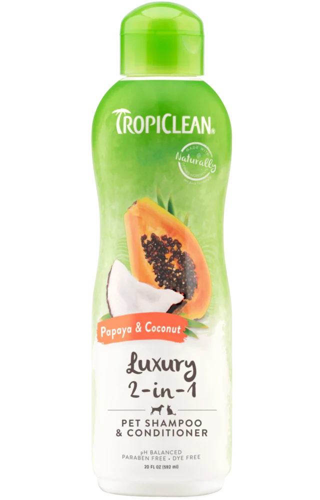 odfdzuzzsnwudyzn2t58 Papaya & Coconut 2-In-1 Shampoo and Conditioner for Pets, 20oz - Image 1