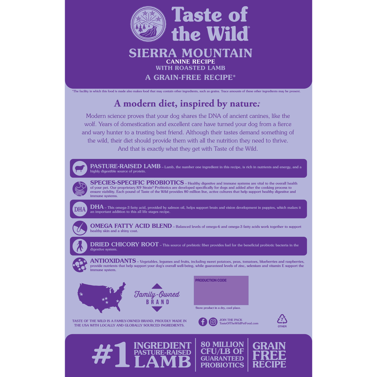 Taste of the Wild Sierra Mountain Roasted Lamb Dog Food - Image 2