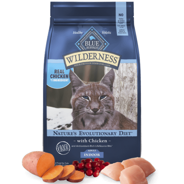Blue Buffalo Wilderness Nature's Evolutionary Diet High-Protein, Grain-Free Chicken Natural Dry Food for Indoor Cats