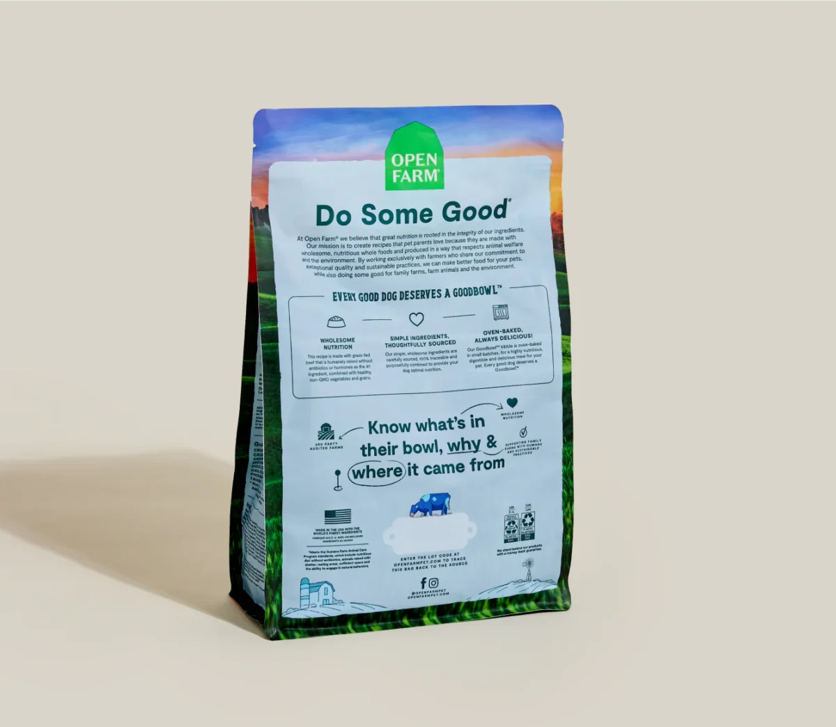 Open Farm Goodbowl™ Grass-Fed Beef & Brown Rice Dog Kibble - Image 3