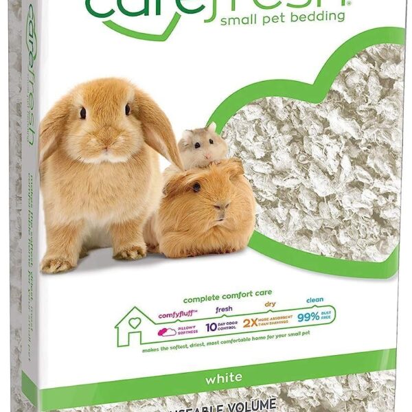 Carefresh White Natural Paper Small Pet Bedding with Odor Control, 10L, White