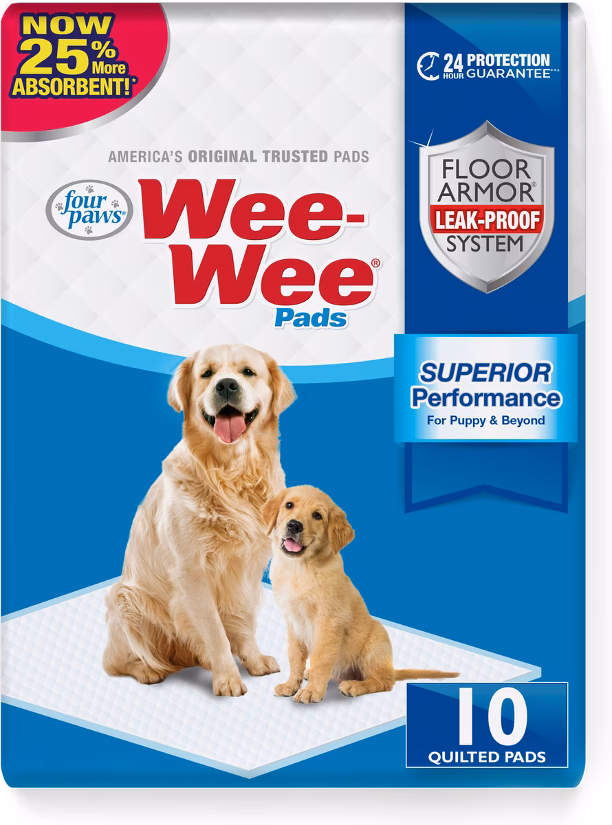 06942c1b-83a7-7a9b-8000-2c794b7dba43._AC_SL1200_QL100_V1_ Four Paws Wee-Wee Superior Performance Dog Pee Pads, 22 x 23-in, 10 count - Image 1