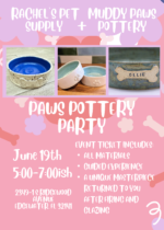 June 19th Paws Pottery Party Event