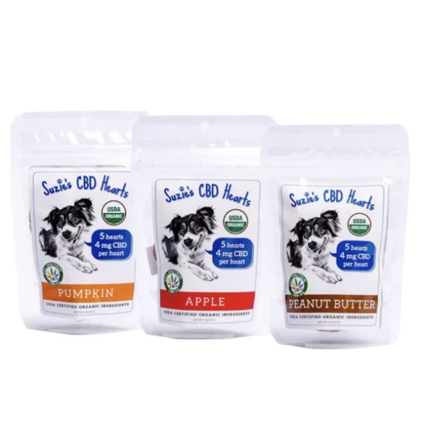 Suzie's CBD Treats 4 mg CBD Dog Treat Hearts