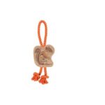 Natural Leather Chipmunk Tug Dog Toy 12"