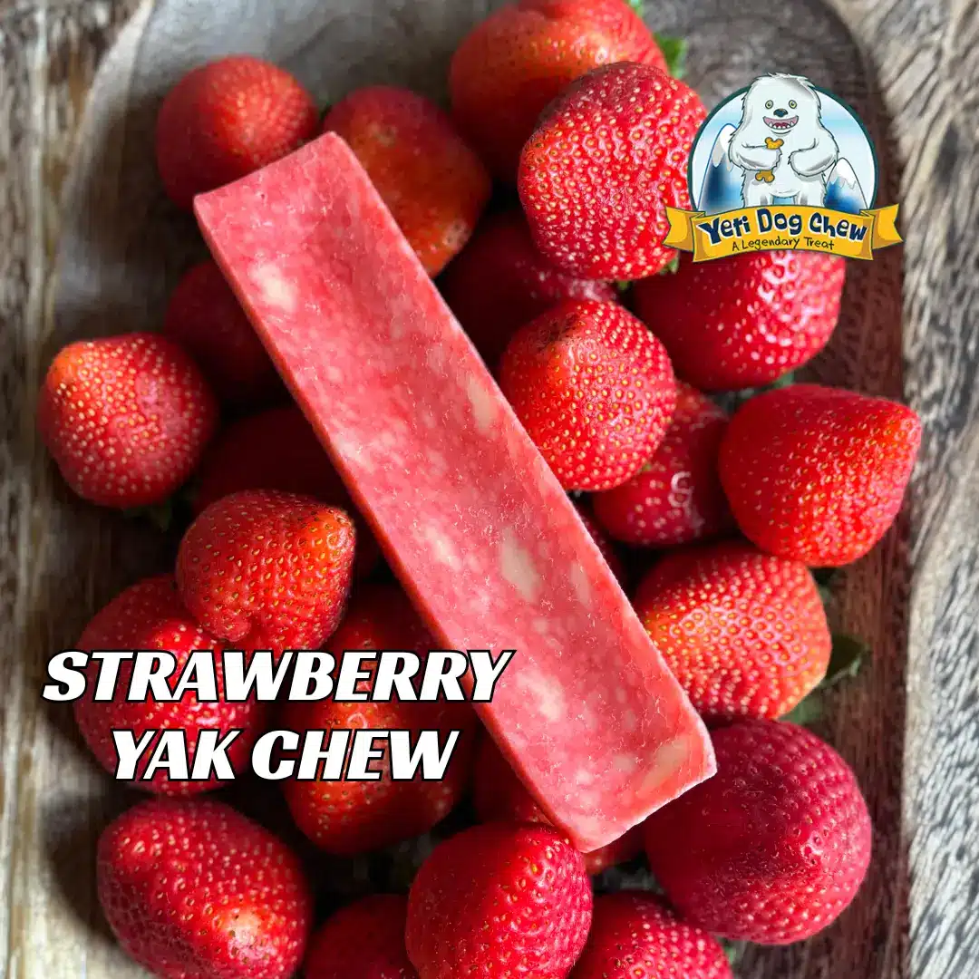 080c0272441c66c37e42da1b6add72c1b91c615dd93ed94942f805f686743a4c Yeti Yak Cheese Dog Chew Strawberry Flavor Large Size - Image 1