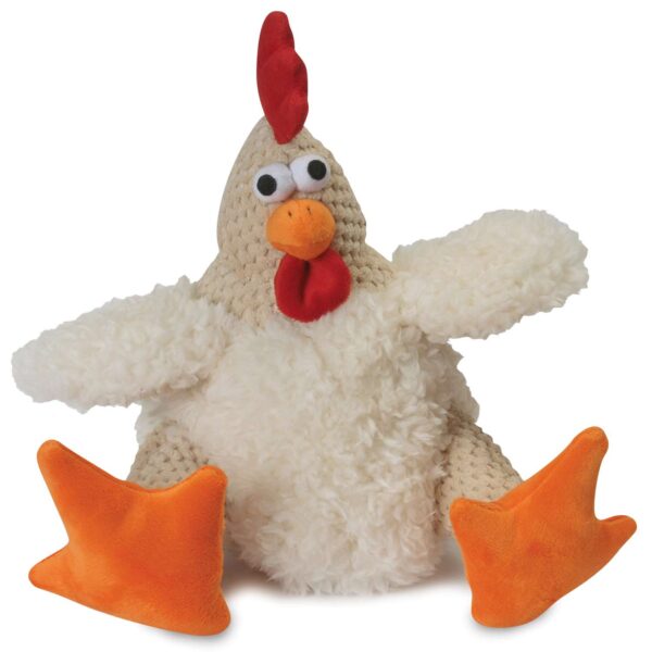 Checkers Fat Rooster White w/Chew Guard Plush Dog Toy Large
