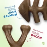 Bacon Wishbone/Fishbone Dog Toy, Medium, Pack of 2 - Image 6