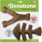 Bacon Wishbone/Fishbone Dog Toy, Medium, Pack of 2