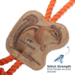 Natural Leather Chipmunk Tug Dog Toy 12" - Image 3