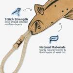 Natural Leather Trout Tug Dog Toy - Image 3