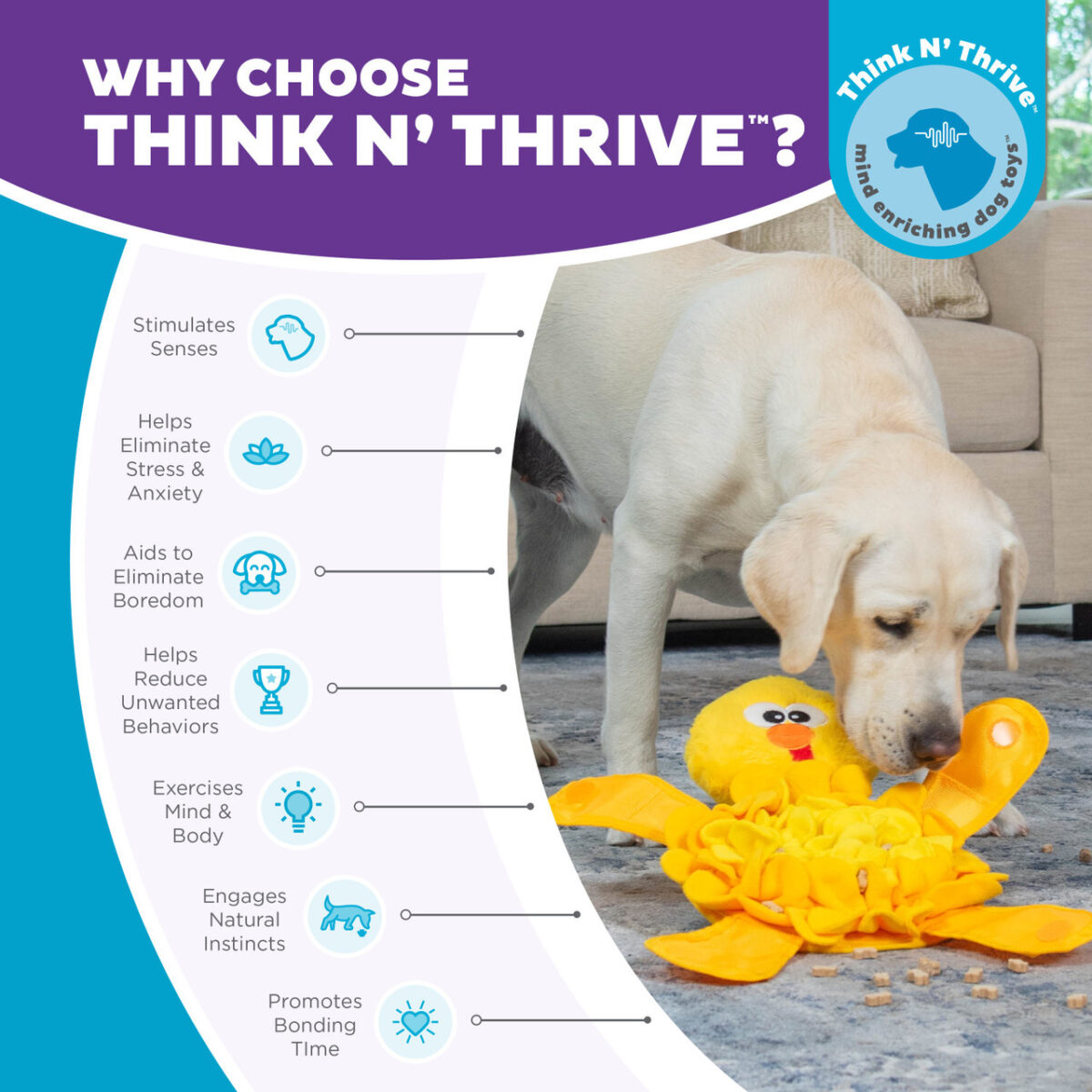 Snuffle Palz Chicken Interactive Plush Dog Puzzle Toy Yellow Large - Image 6