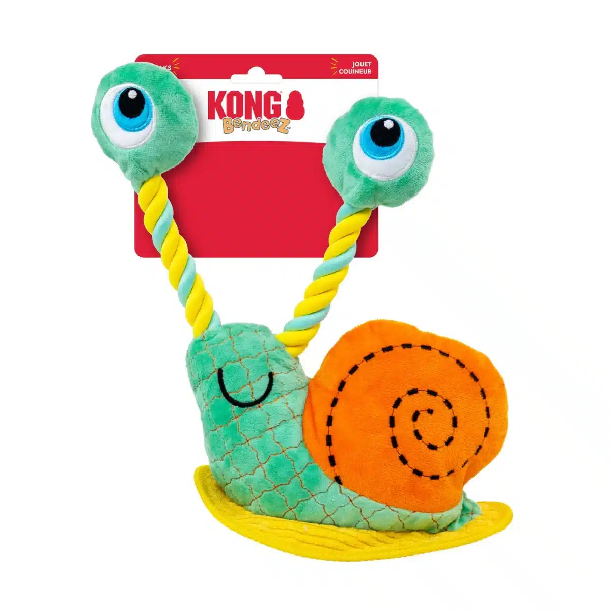 Bendeez™ Snail Plush Dog Toy with Flexible Rope Core & Squeaker - Image 2