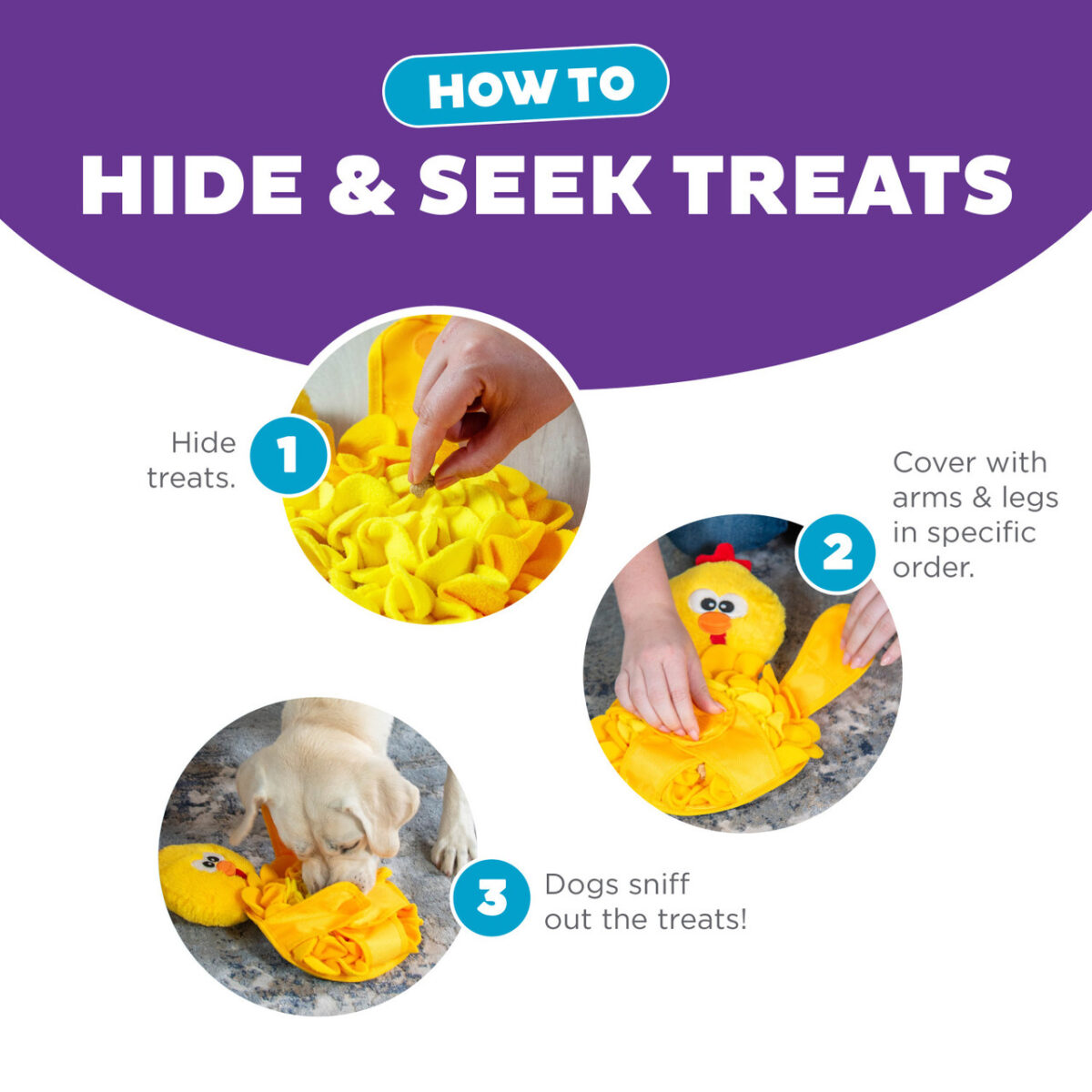Snuffle Palz Chicken Interactive Plush Dog Puzzle Toy Yellow Large - Image 4