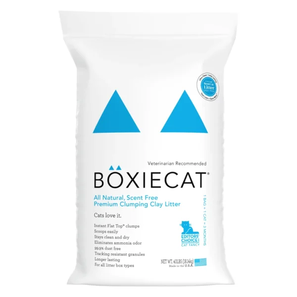 Boxiecat Unscented Natural Clumping Clay Litter 28lbs