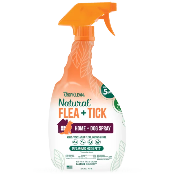 TropiClean Natural Flea + Tick Home + Dog Spray, 32oz