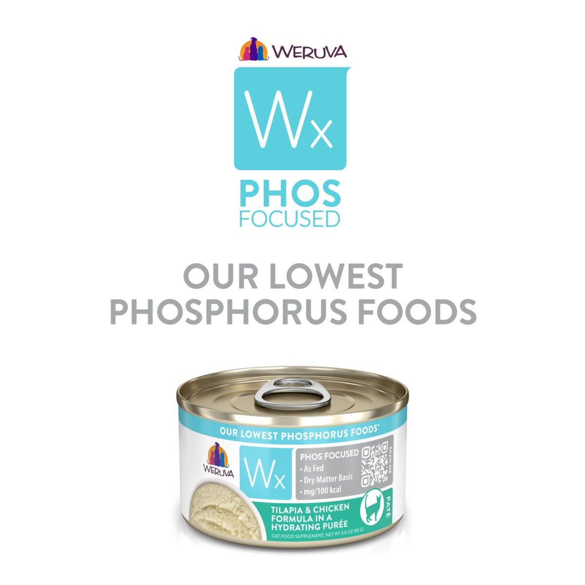 Wx Phos Focused Tilapia & Chicken Formula In A Hydrating Purée Wet Cat Food, 3-Oz - Image 4
