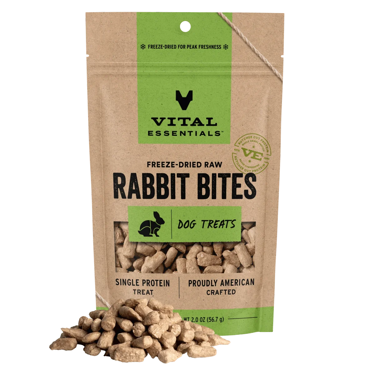 8413-26 Freeze-Dried Raw Rabbit Bites, 2oz - Image 1
