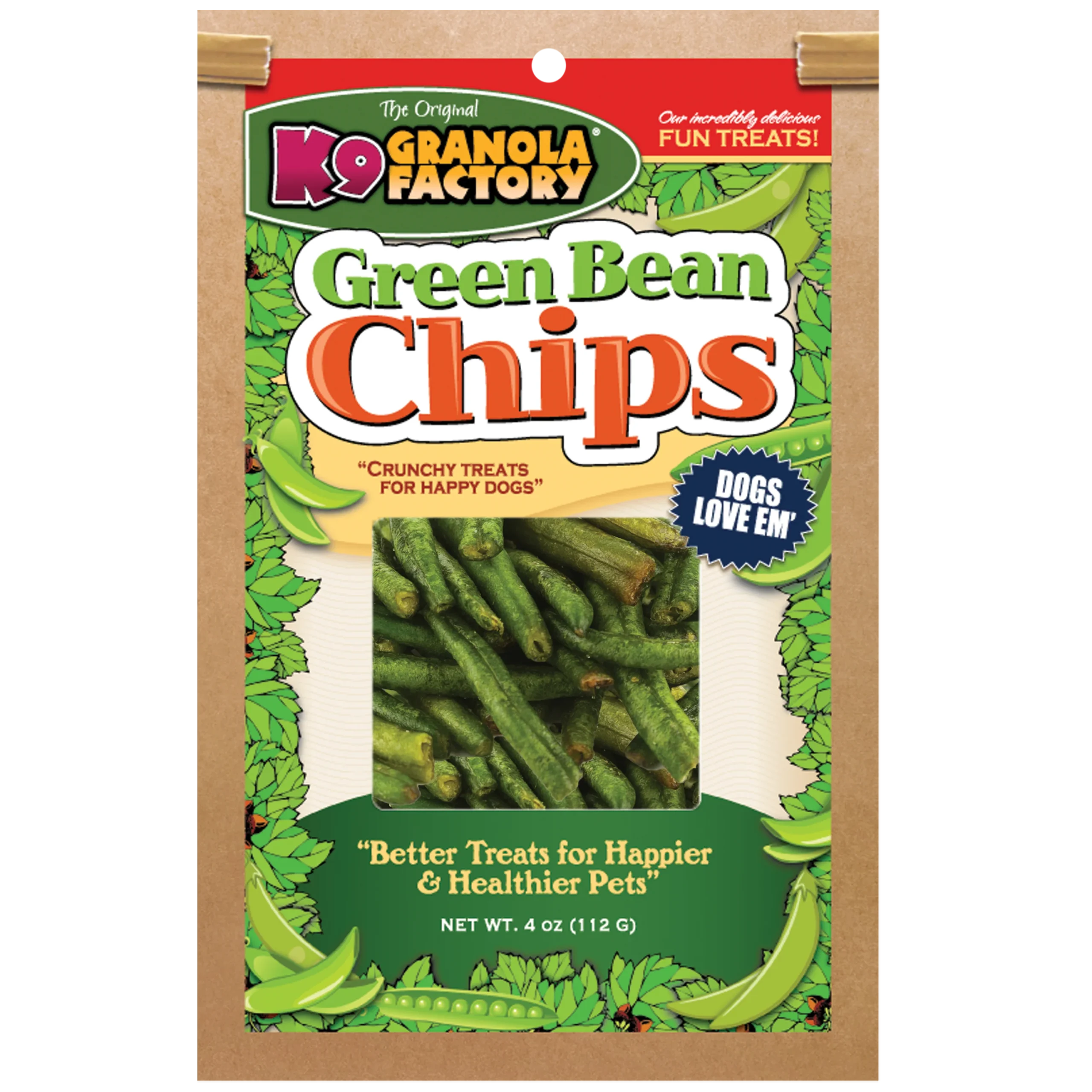 K9-Granola-Green-Bean-Chips-2023_3000x Green Bean Chips Dog Treats, 4oz - Image 1