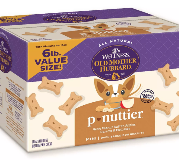P-Nuttier Natural Mini Oven-Baked Biscuits Dog Treats, 6Lb