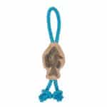 Tall Tails Dog Toy Natural Leather Color Fish Tug 12"