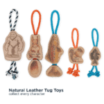 Tall Tails Dog Toy Natural Leather Color Fish Tug 12" - Image 5